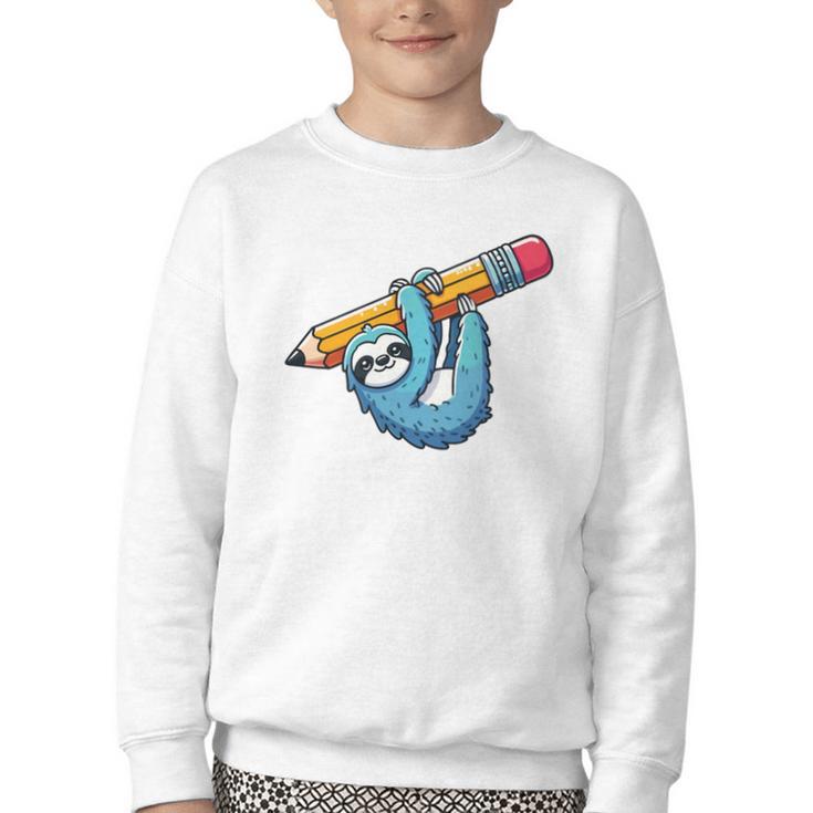 Back To School Seventh Grade Sloth Hanging Out In 7th Grade Performance Youth Crewneck Sweatshirt