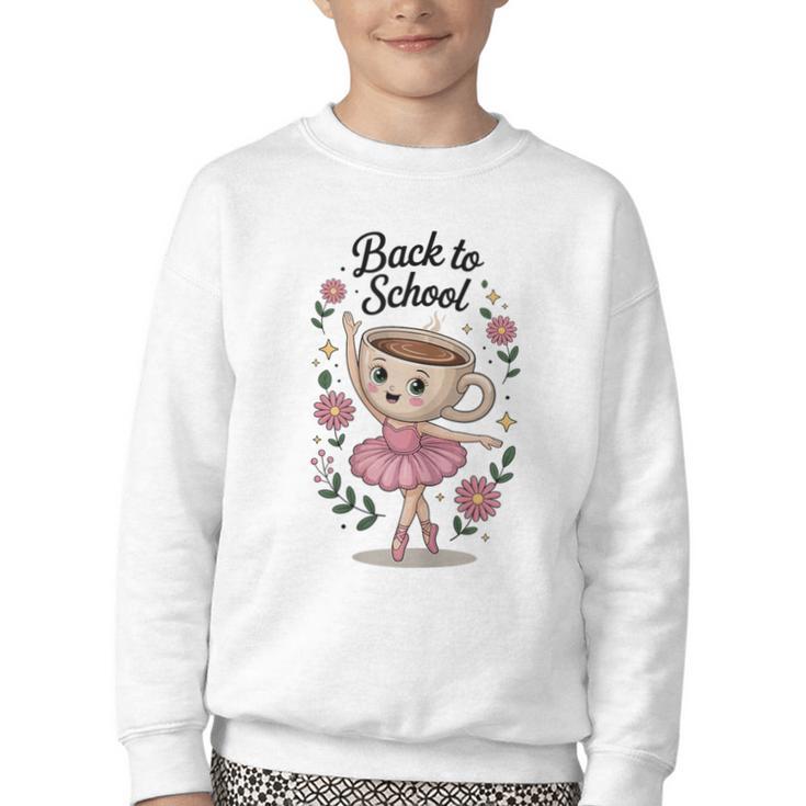 Ballerina Cappuccina Girls Italian Brainrot Back To School Youth Crewneck Sweatshirt