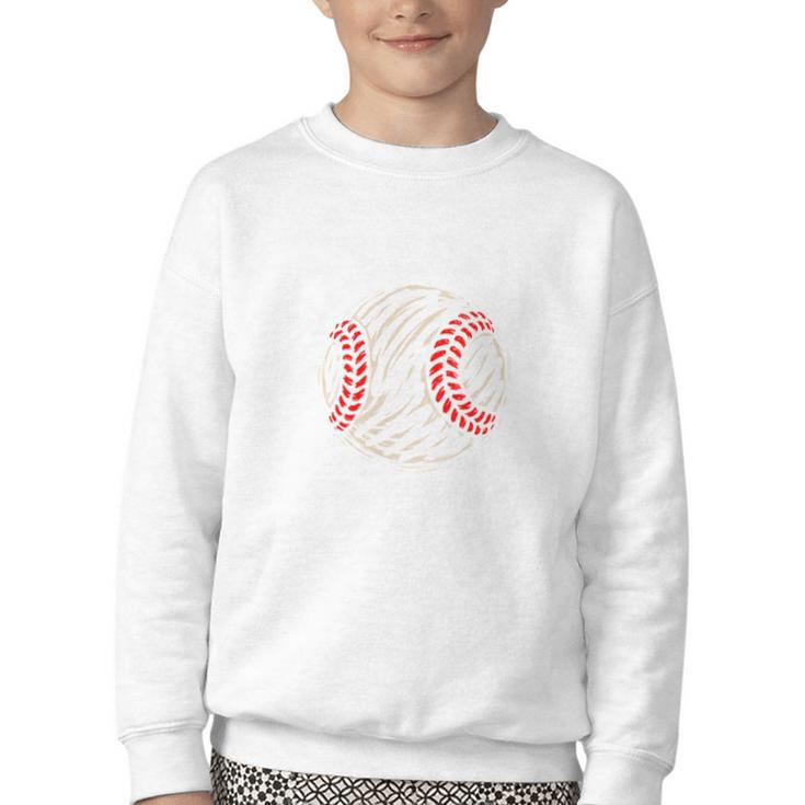 Baseball Gigi Distressed Vintage Grandma Game Day Youth Crewneck Sweatshirt