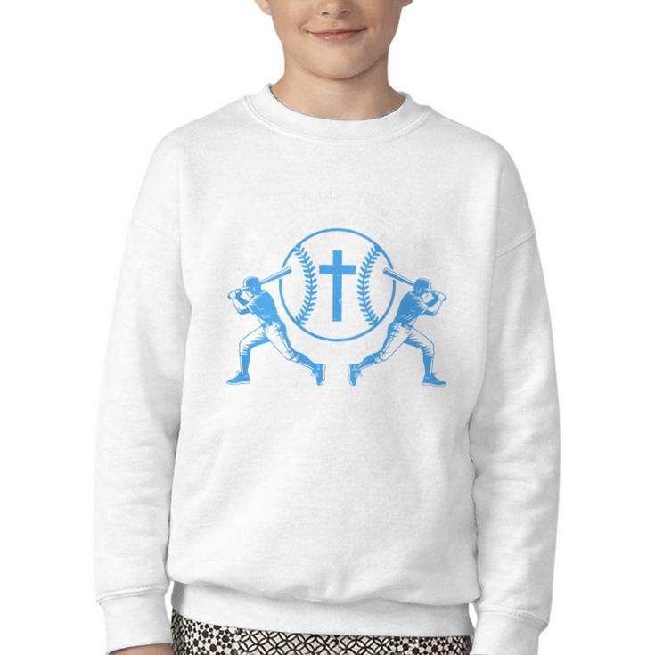 Boys Baseball Christian-Shirt Softball I Can Do All Things Youth Crewneck Sweatshirt