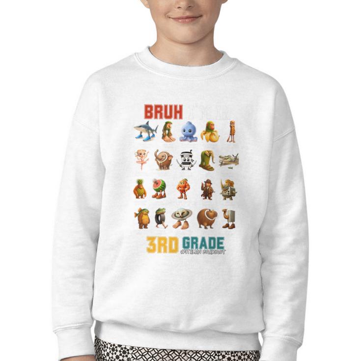 Bruh I’m In 3rd Grade Back To School Italian Brainrot Premium Tri-Blend Youth Crewneck Sweatshirt