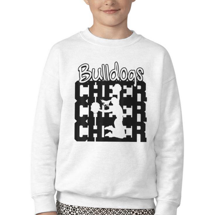 Bulldogs Cheer Back To School Cheerleading Spirit Youth Crewneck Sweatshirt