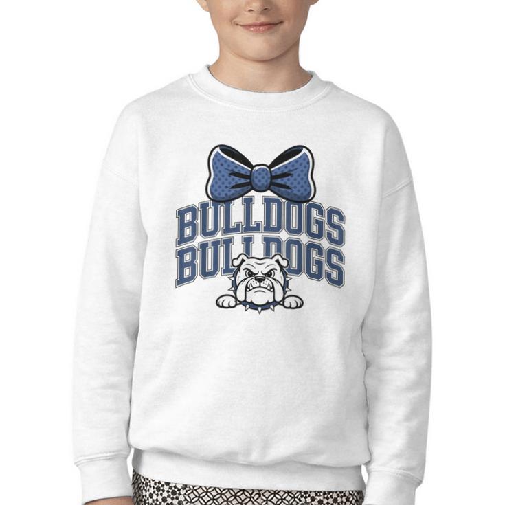 Bulldogs Mascot Team Spirit Sports Fan Back To School Youth Crewneck Sweatshirt