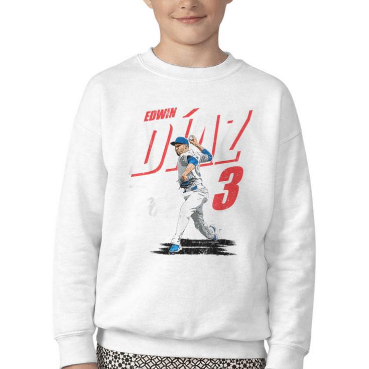 Edwin Diaz Los Angeles D Baseball Players MLBEDD204M Youth Crewneck Sweatshirt