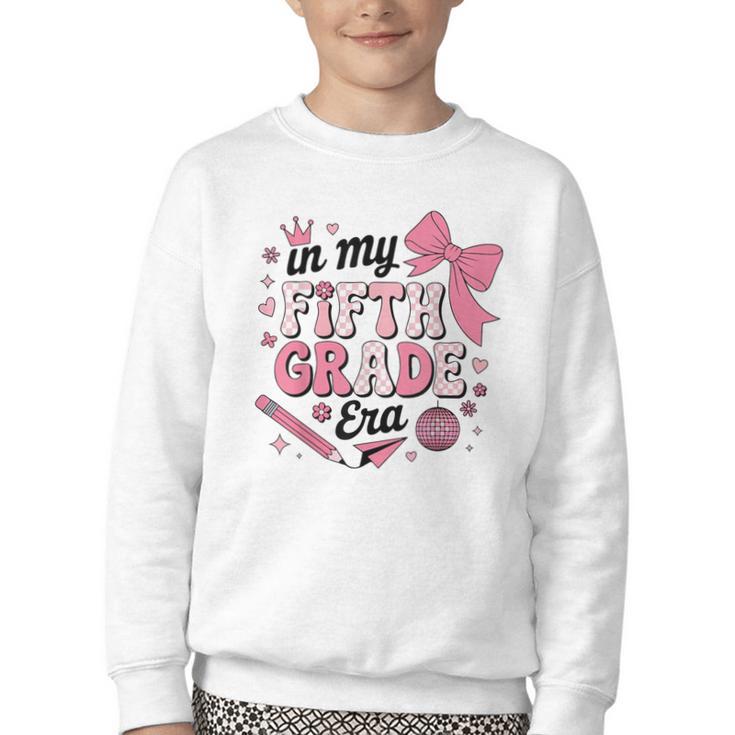 In My Fifth Grade The Girls Bow Back To School Youth Crewneck Sweatshirt