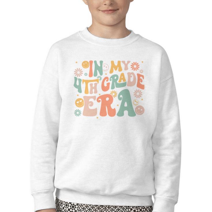 In My Fourth Grade Era Retro 4th Grade Back To School Youth Crewneck Sweatshirt