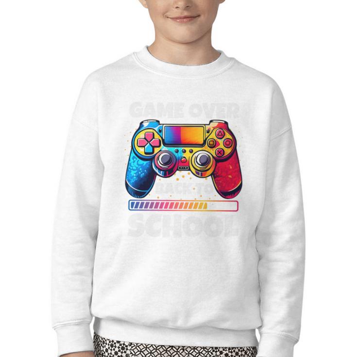 Game Over Back To School Gaming Controller Kids Gamer Premium Tri-Blend Youth Crewneck Sweatshirt