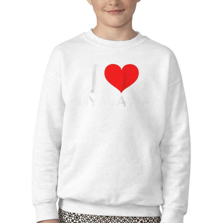 I Heart My Wawa Raglan Baseball Tee Youth Crewneck Sweatshirt
