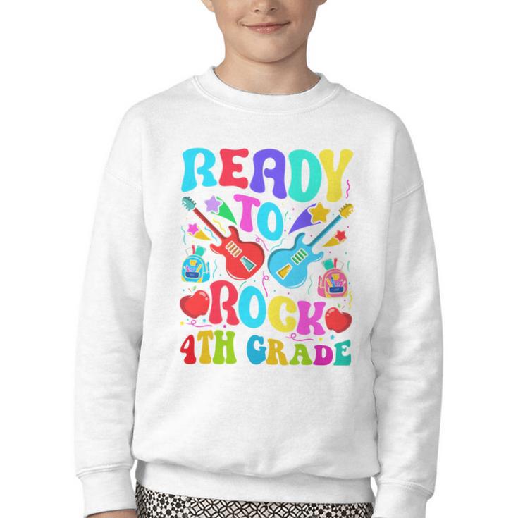 Im Ready To Rock 4th Grade Back To School 4th Grade Guitar Performance Youth Crewneck Sweatshirt