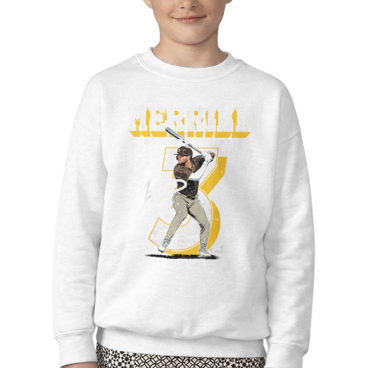 Jackson Merrill San Diego MLB Baseball Player MLBJME201M Youth Crewneck Sweatshirt