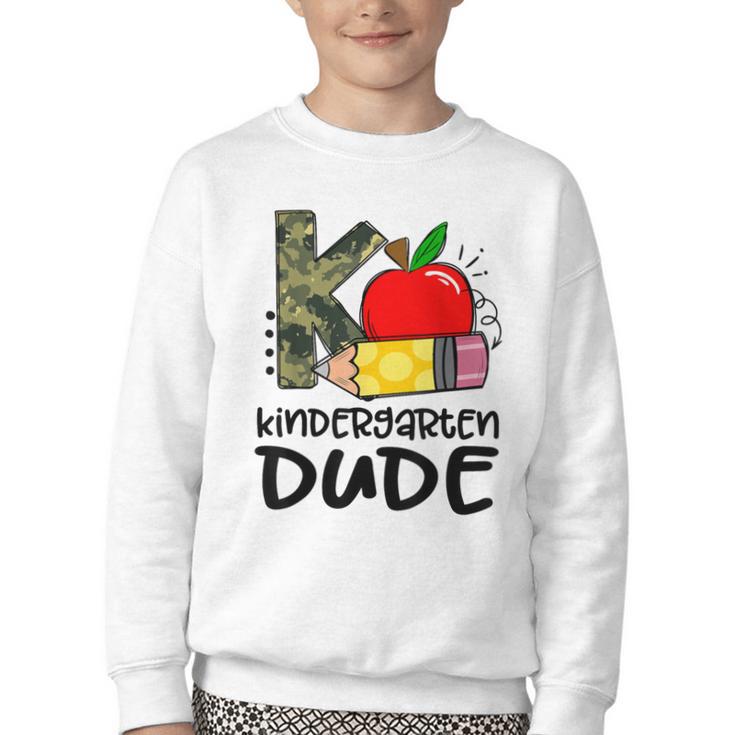 Kindergarten Dude Student Kindergarten Squad Back To School Youth Crewneck Sweatshirt