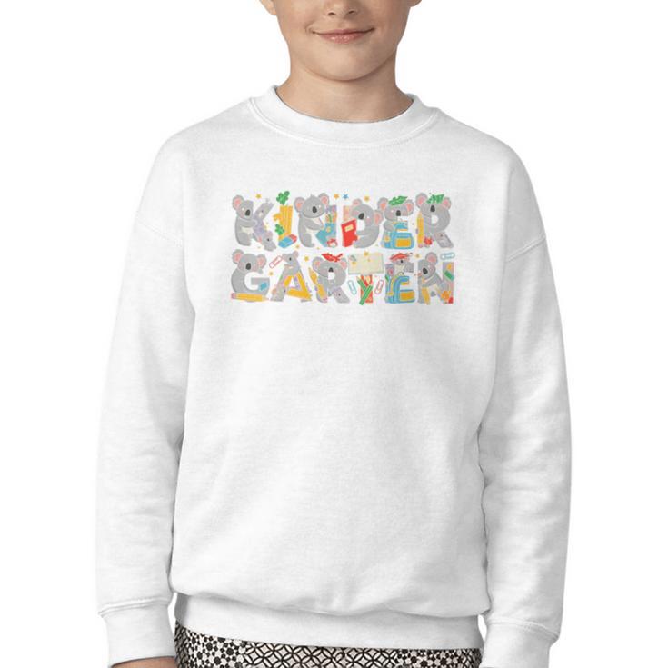 Koala Kindergarten Back To School Kids Boys Girls Premium Tri-Blend Youth Crewneck Sweatshirt