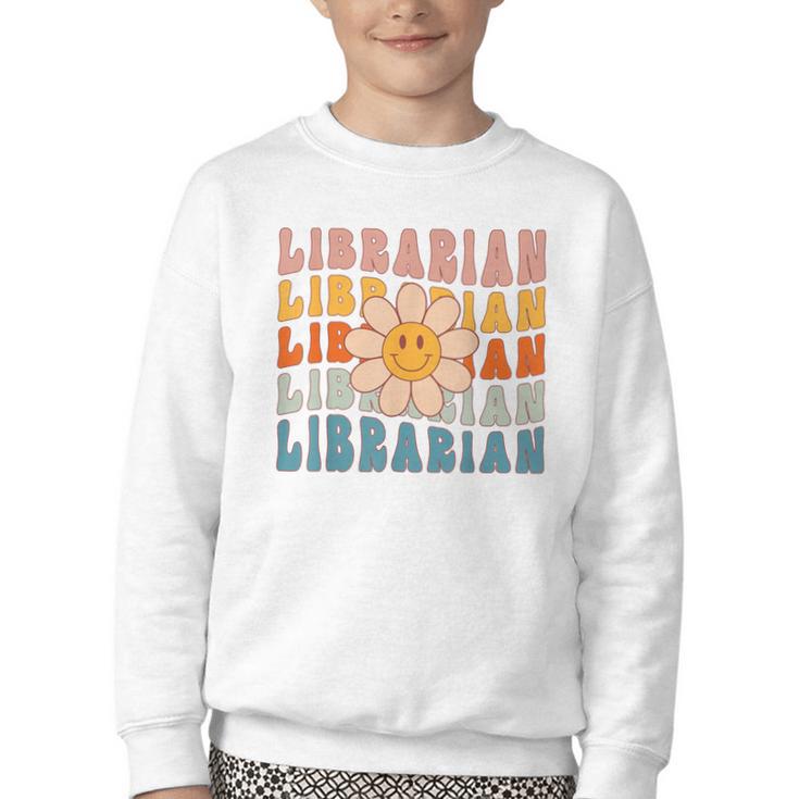 Librarian Retro Find Me At The Library Back To School Youth Crewneck Sweatshirt Librarian Retro Find Me At The Library Back To School Youth Crewneck Sweatshirt