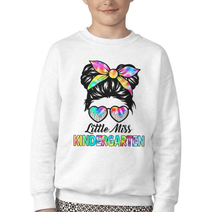 Little Miss KINDERGARTEN First Day Back To School Girls Kids Youth Crewneck Sweatshirt