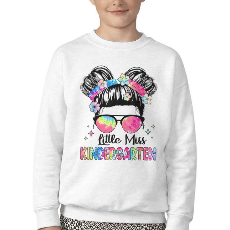 Little Miss Kindergarten Girls Kids Back To School Kinder Youth Crewneck Sweatshirt