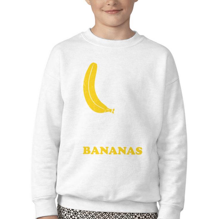 Love Bananas Banana Baseball Youth Crewneck Sweatshirt