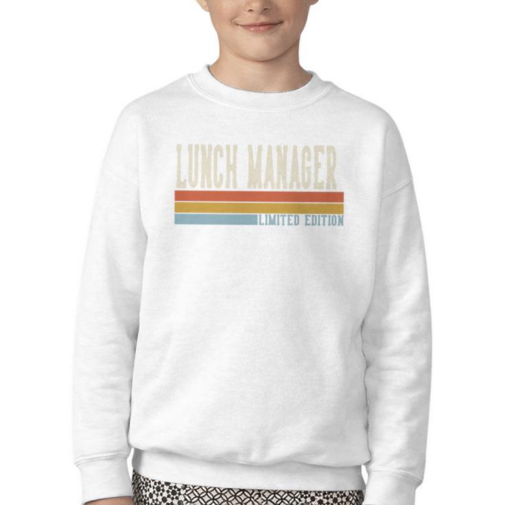 Lunch Manager Week Retro Vintage Back To School Day Premium Tri-Blend Youth Crewneck Sweatshirt
