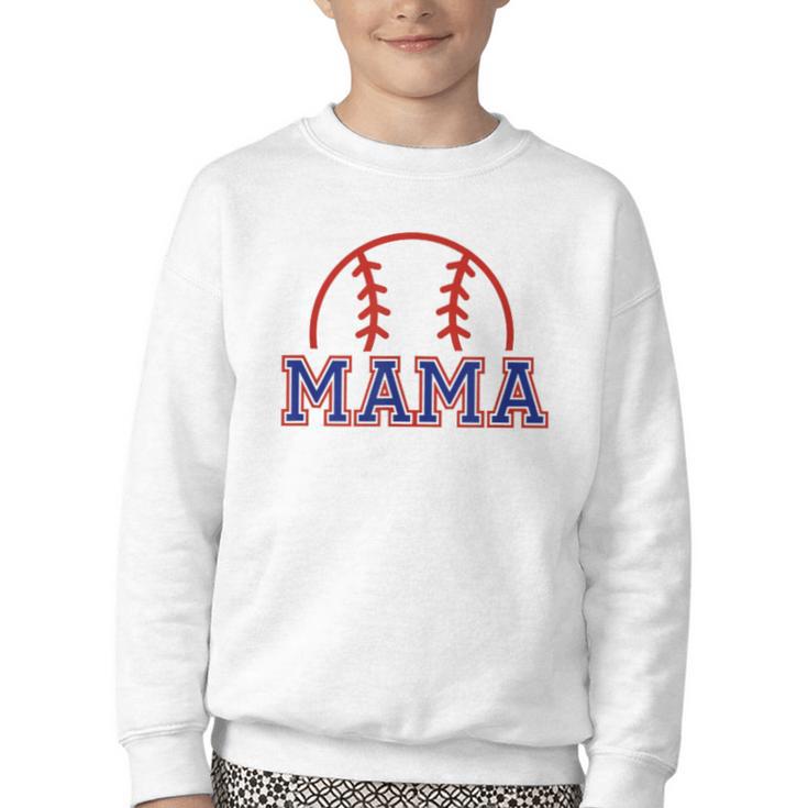 Mom Of Rookie 1st Birthday Baseball Boy Family Matching Youth Crewneck Sweatshirt