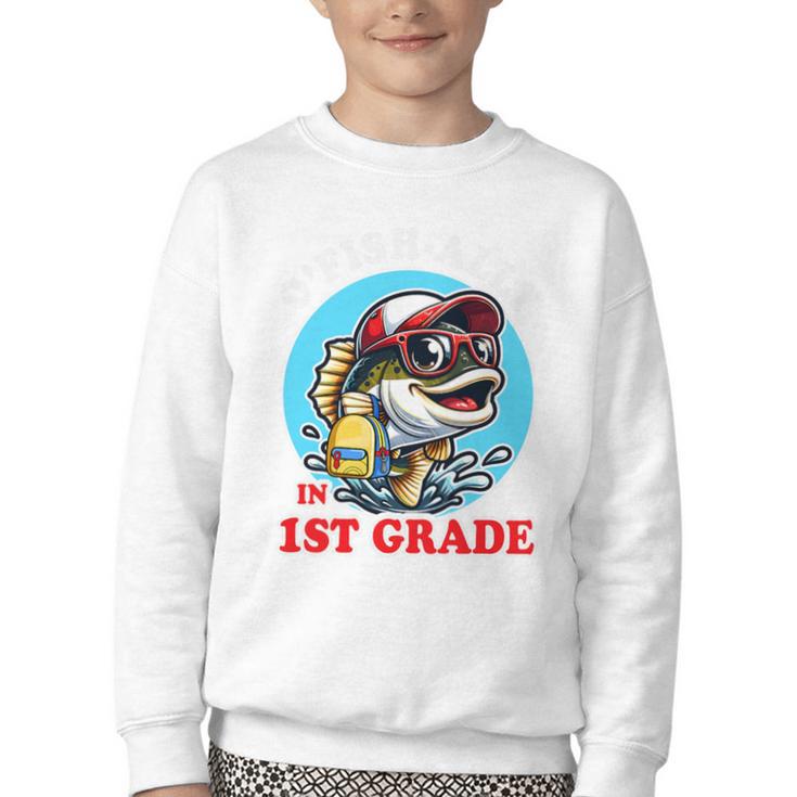 O’Fish-Ally a 1st Grade Mom Back To School Premium Tri-Blend Youth Crewneck Sweatshirt