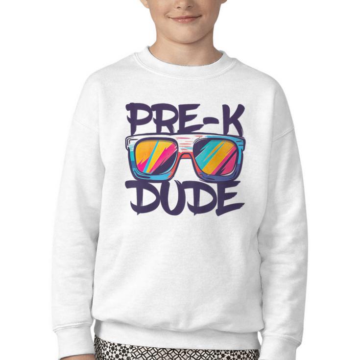 Pre-K Dude Shirt Graduation Back To School PreK Boy Girl Youth Crewneck Sweatshirt