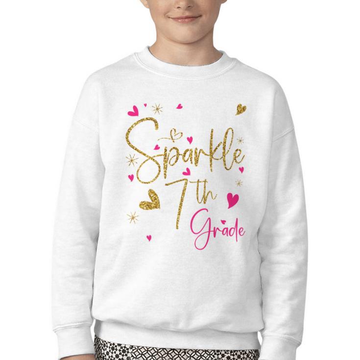 Ready To Sparkle 7th Grade Back To School For Girls Performance Youth Crewneck Sweatshirt