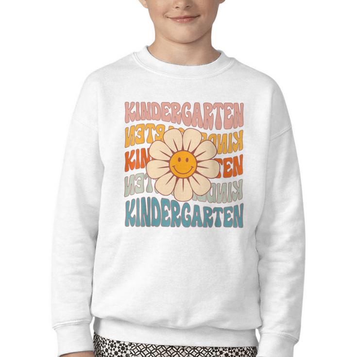 Retro Kindergarten Daisy Colorful Back To School Student Kid Youth Crewneck Sweatshirt