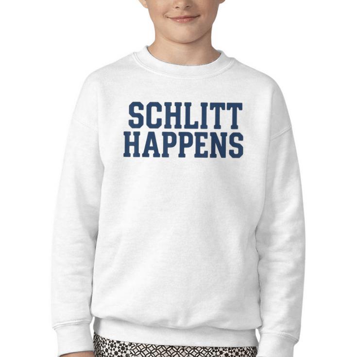 Schlitt Happens NY Bronx I Heart Baseball Apparel Youth Crewneck Sweatshirt
