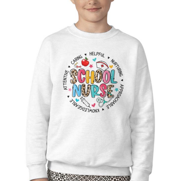 School Nurse Appreciation Back To School Nurse For Women Youth Crewneck Sweatshirt