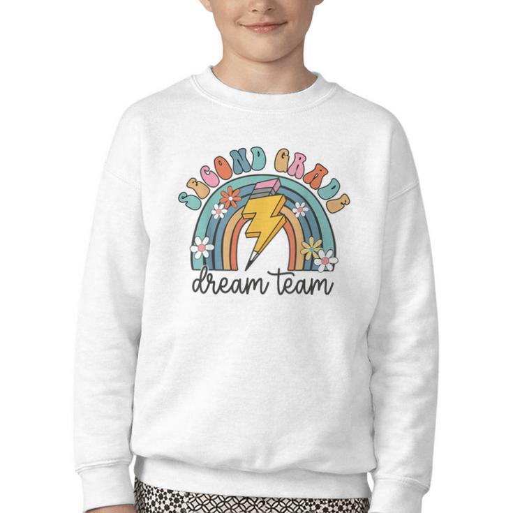 Second Grade Dream Team 1st Day Of 2nd Grade Back To School Youth Crewneck Sweatshirt