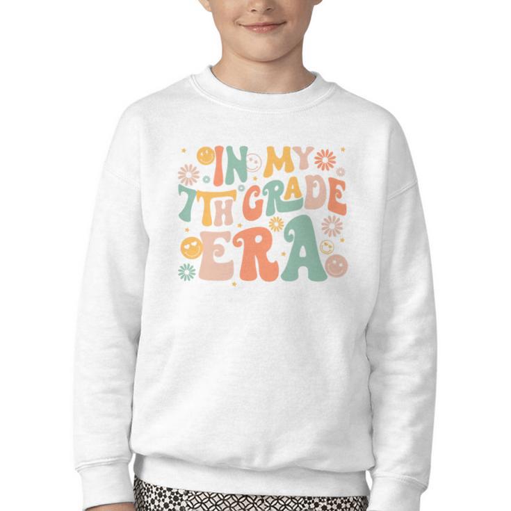 In My Seventh Grade Era Retro 7th Grade Back To School Premium Tri-Blend Youth Crewneck Sweatshirt