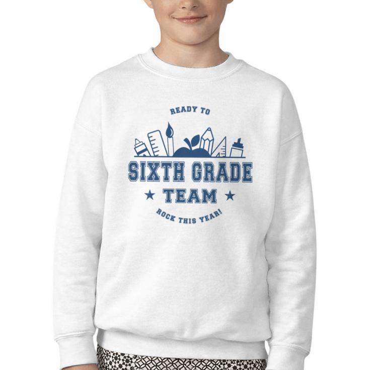 Sixth Grade Team Back To School Youth Crewneck Sweatshirt