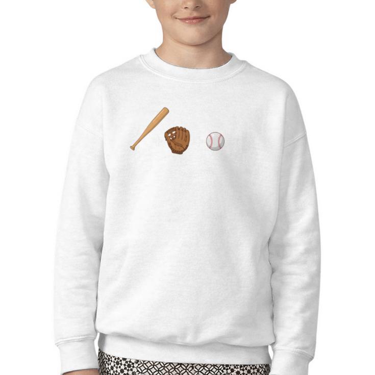 Sports Math Equation Baseball Bat Ball Glove Graphic Teacher Youth Crewneck Sweatshirt
