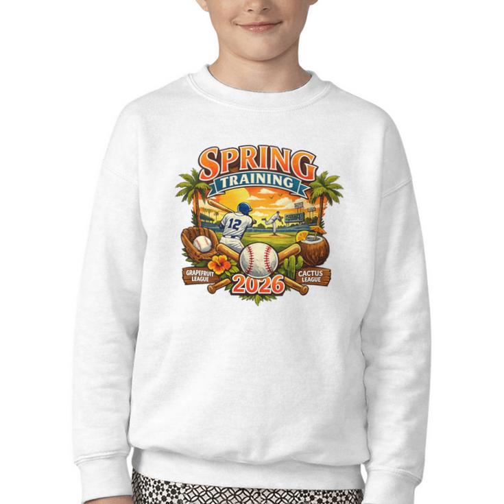 Spring Training 2026 Baseball Vintage Sunset Premium Tri-Blend Youth Crewneck Sweatshirt