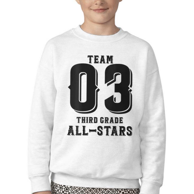 Team 3rd Grade All-Stars Back To School Tee For Stude Youth Crewneck Sweatshirt
