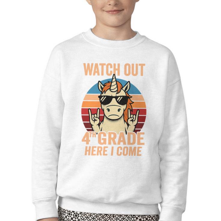 Watch Out Fourth Grade 2026 Back To School 4th Grade Boys Premium Tri-Blend Youth Crewneck Sweatshirt Watch Out Fourth Grade 2026 Back To School 4th Grade Boys Premium Tri-Blend Youth Crewneck Sweatshirt