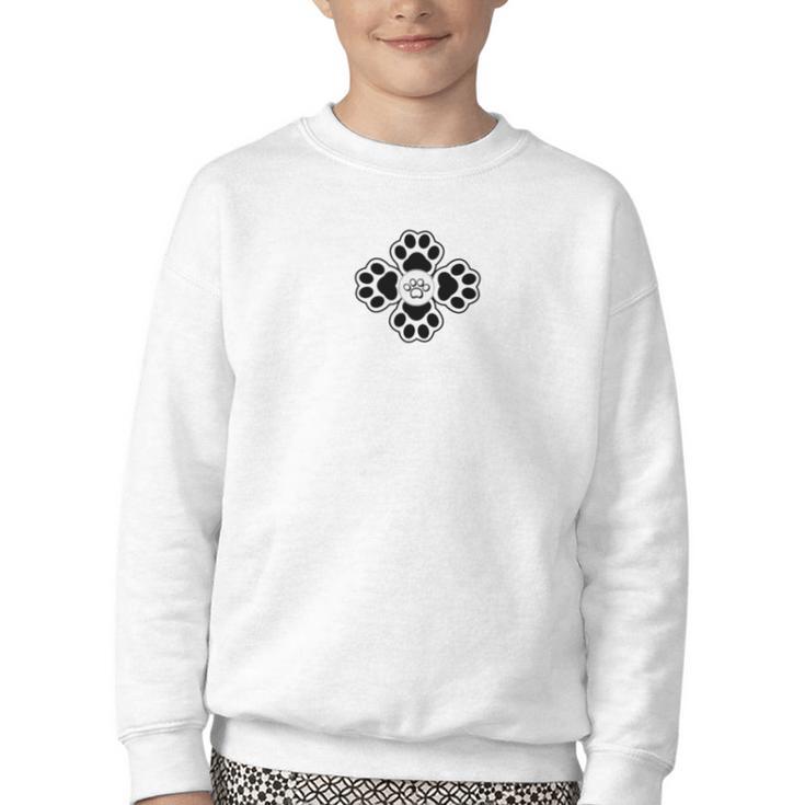 Wildcats Flower Sports Fan Team Spirit Mascot Back To School Youth Crewneck Sweatshirt