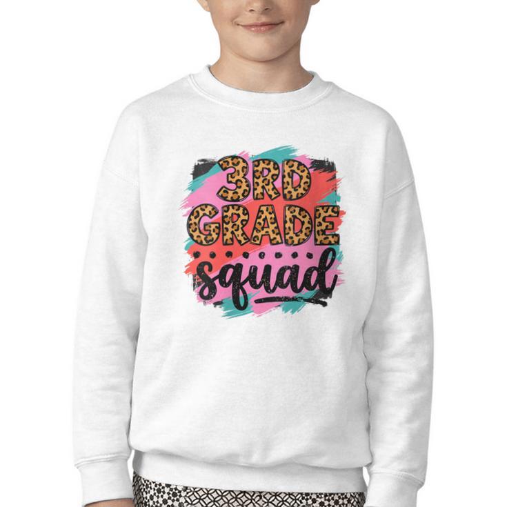Women's Third 3rd Grade Squad Back To School Animal Print Girl Tee Youth Crewneck Sweatshirt