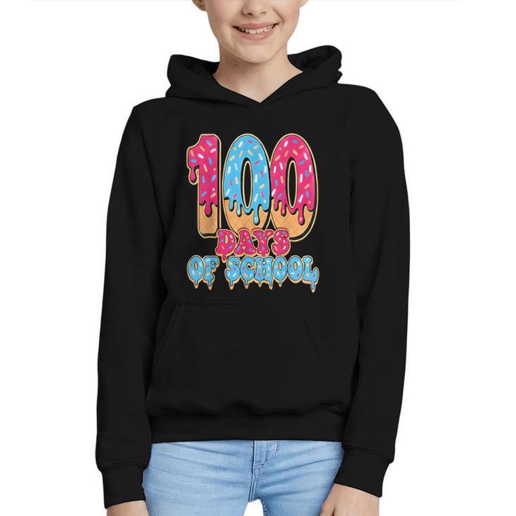 100 Days Of School Baseball Drip 100th Day Of School Graphic Youth Hoodie