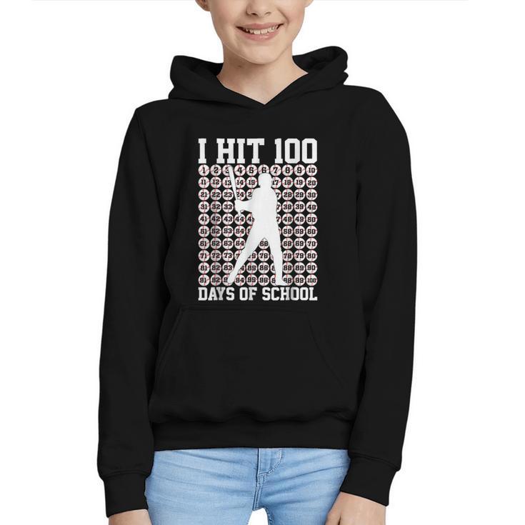 100 Days Of School Boys Kids 100th Day Balls For Baseball Graphic Youth Hoodie