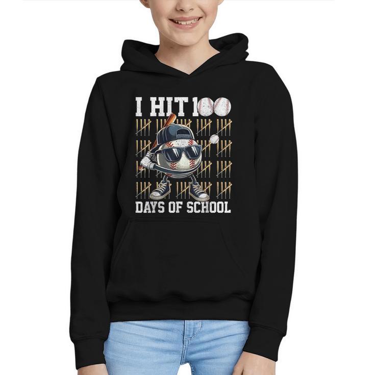 100 Days Of School Boys Kids 100th Day Balls Baseball Kids Graphic Youth Hoodie