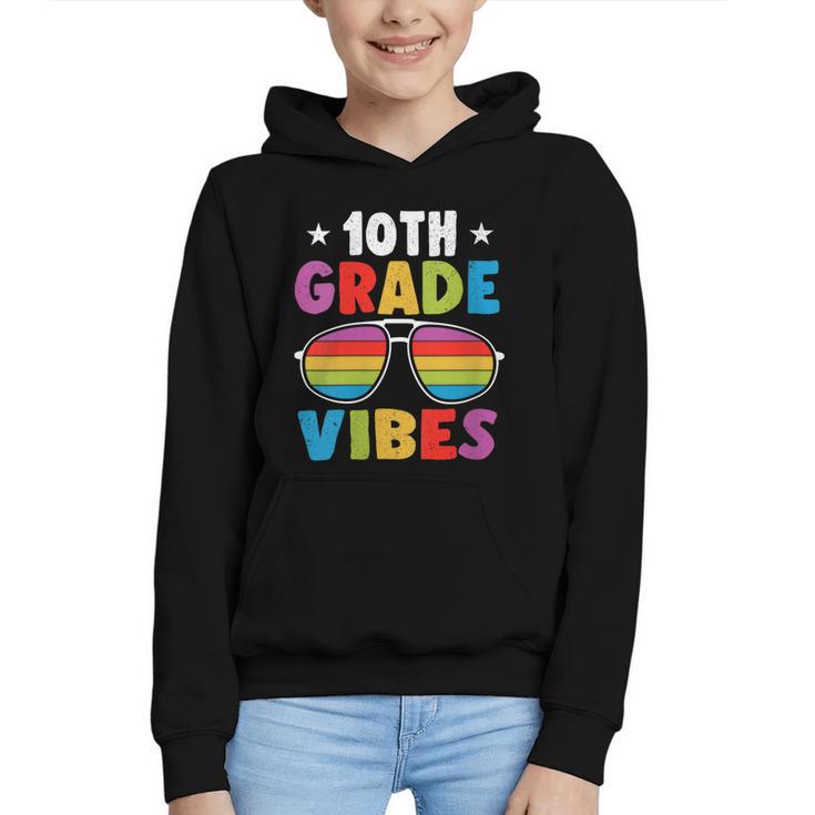10th Grade Back To School Sunglasses Vibes Retro First Day Graphic Youth Hoodie