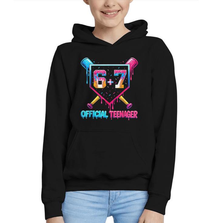 13th Birthday Official Teenager 67 Baseball Drip Boys Graphic Youth Hoodie