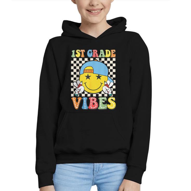 1st Grade Vibes Kids Back To School Class First Grade Boys Graphic Youth Hoodie