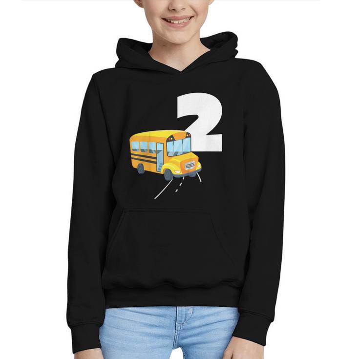 2nd Birthday School Bus Kids Back To School Themes Party Graphic Youth Hoodie