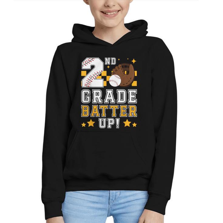 2nd Grade Batter Up Baseball First Day Back To School Graphic Youth Hoodie