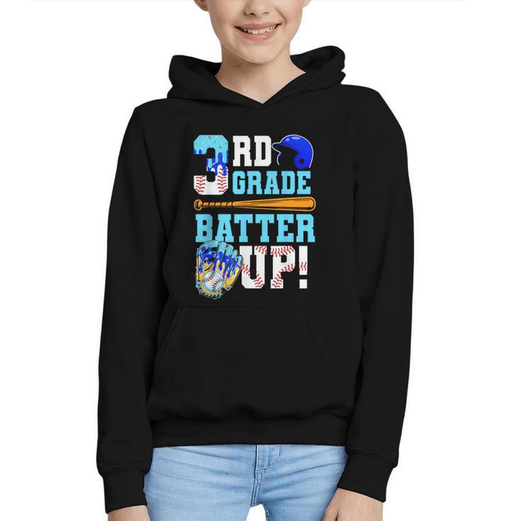 3rd Grade Back To School Baseball Drip Ice Cream Batter Up Graphic Youth Hoodie