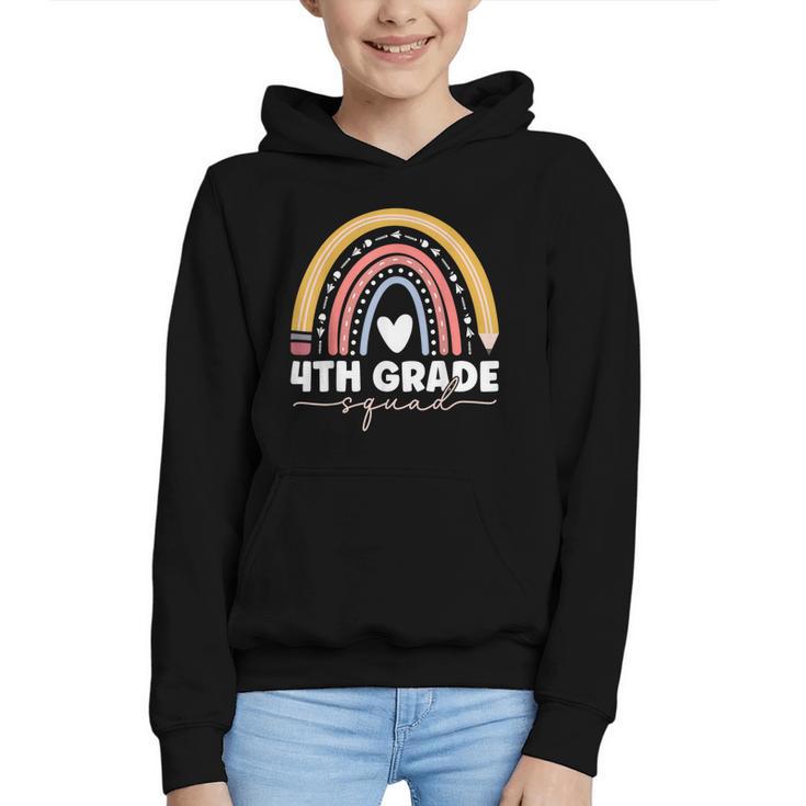 4th Grade Squad Rainbow Back To School Graphic Youth Hoodie