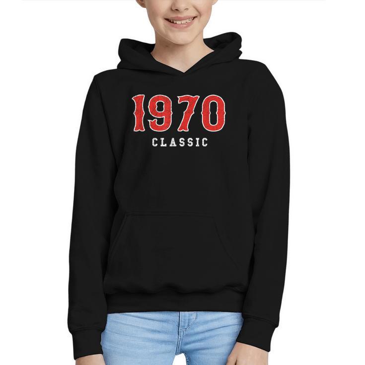 55 Year Old 1970 Classic Baseball Fan 55th Birthday Graphic Youth Hoodie