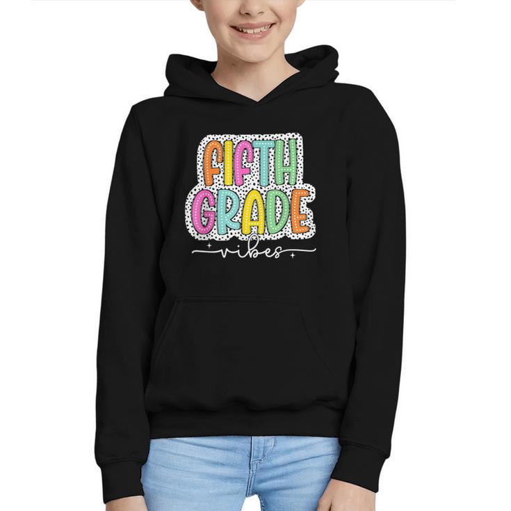 5th Fifth Grade Vibes Back To School Dalmatian Dots Graphic Youth Hoodie