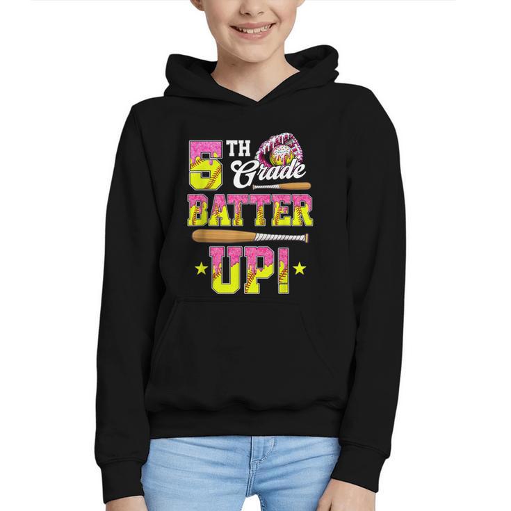 5th Grade Butter Up Softball Ice Cream Drip Back To School Graphic Youth Hoodie